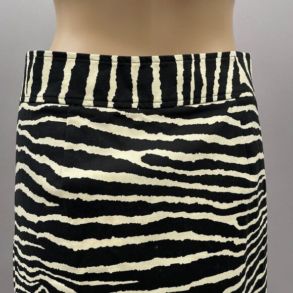 Ideology Womens Zebra Print Mini Wrap Skirt Black Beige A-Line Buttons Stretch 4 - Picture 9 of 10